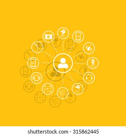 technology web icons set