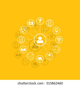 technology web icons set