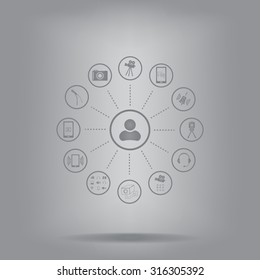 technology web icons set