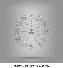 technology web icons set