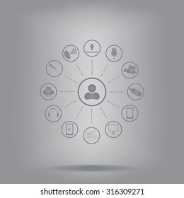 technology web icons set