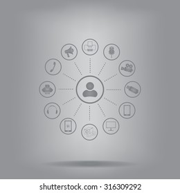 technology web icons set