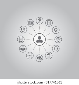 technology web icons set