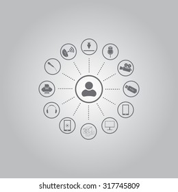 technology web icons set