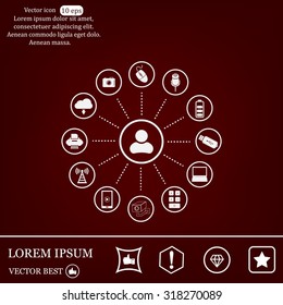 technology web icons set