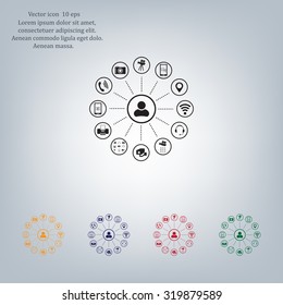 technology web icons set