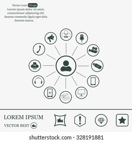 technology web icons set