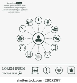 technology web icons set