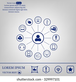 technology web icons set