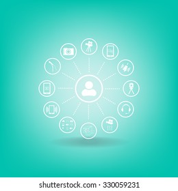 technology web icons set