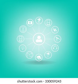 technology web icons set