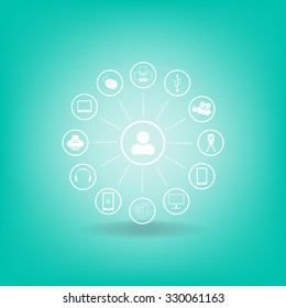 technology web icons set