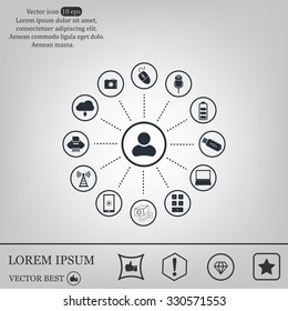 technology web icons set