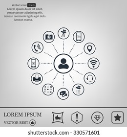 technology web icons set