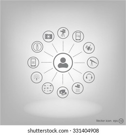 technology web icons set