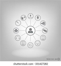 technology web icons set