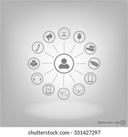 technology web icons set