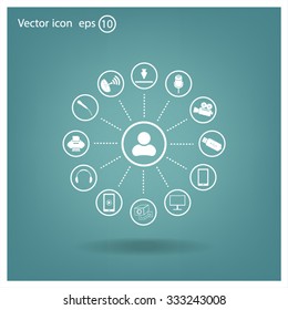 technology web icons set