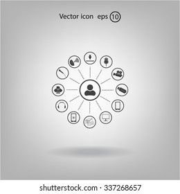 technology web icons set