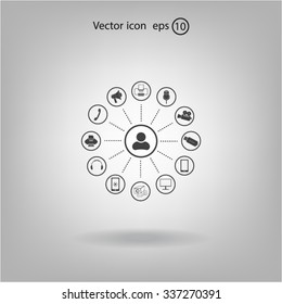 technology web icons set