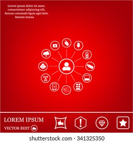 technology web icons set