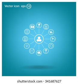 technology web icons set