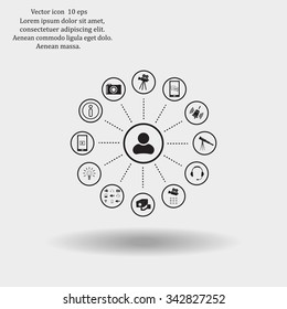 technology web icons set