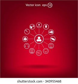 technology web icons set