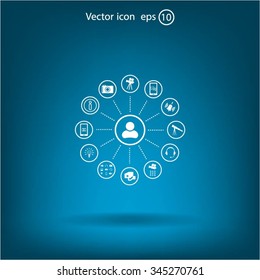 technology web icons set