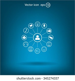 technology web icons set