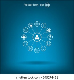 technology web icons set