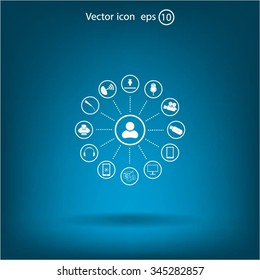 technology web icons set