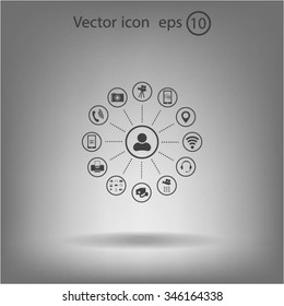 technology web icons set
