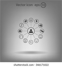 technology web icons set