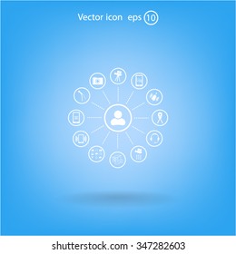technology web icons set