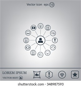 technology web icons set
