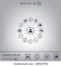 technology web icons set