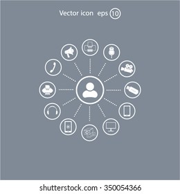 technology web icons set