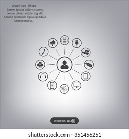 technology web icons set