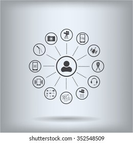 technology web icons set