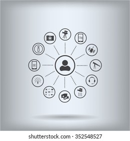 technology web icons set