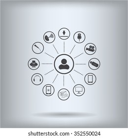 technology web icons set