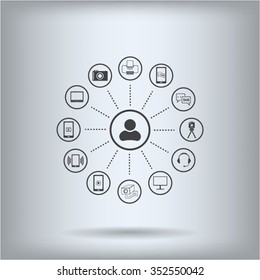 technology web icons set