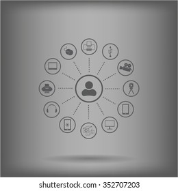technology web icons set