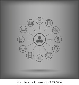 technology web icons set