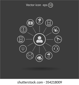 technology web icons set