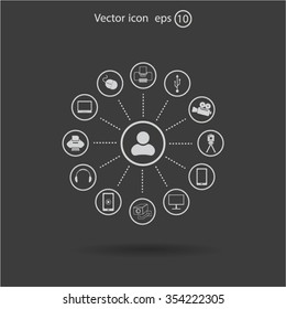 technology web icons set