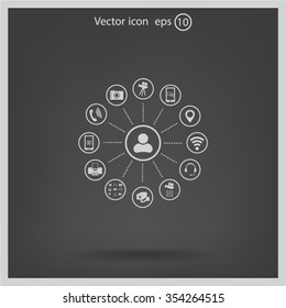technology web icons set