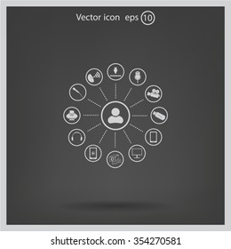 technology web icons set