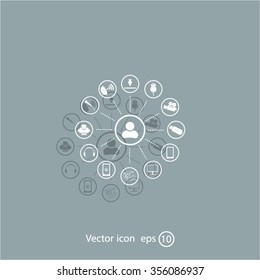 technology web icons set